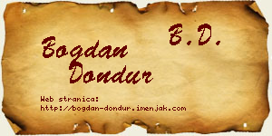 Bogdan Dondur vizit kartica